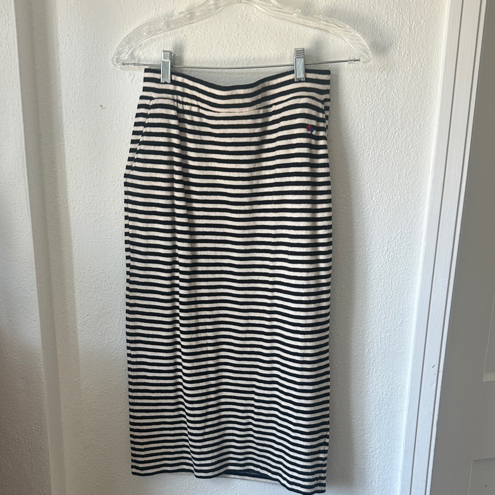 Clare V - Striped Black and White Midi Skirt and shirt set